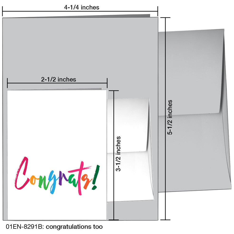 Congratulations Too, Greeting Card (8291B)