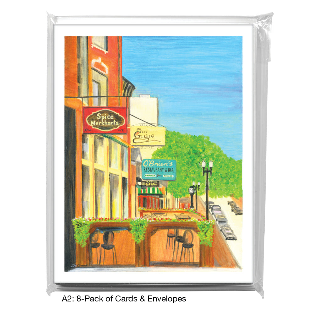 Sunny Wells St., Chicago, Greeting Card (8299)