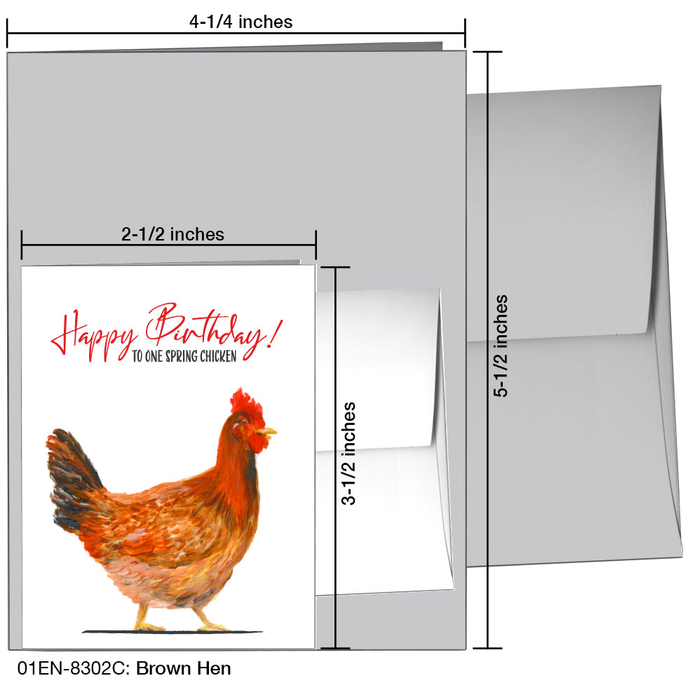 Brown Hen, Greeting Card (8302C)