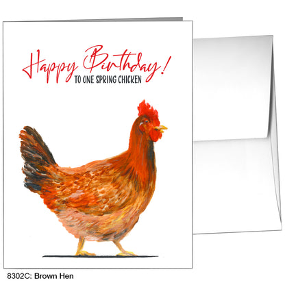 Brown Hen, Greeting Card (8302C)