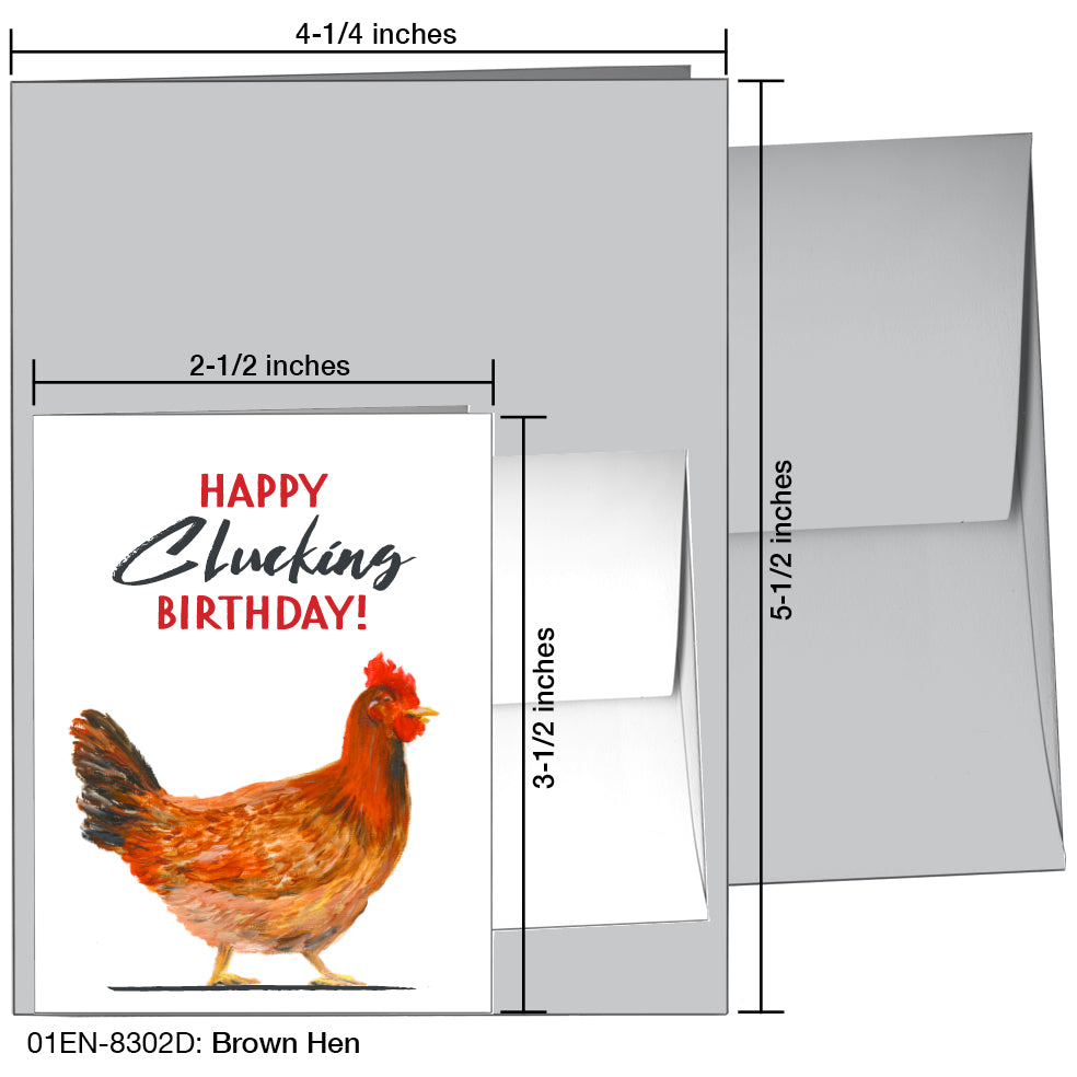 Brown Hen, Greeting Card (8302D)