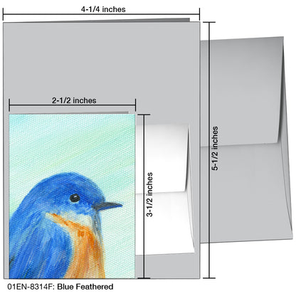 Blue Feathered, Greeting Card (8314F)