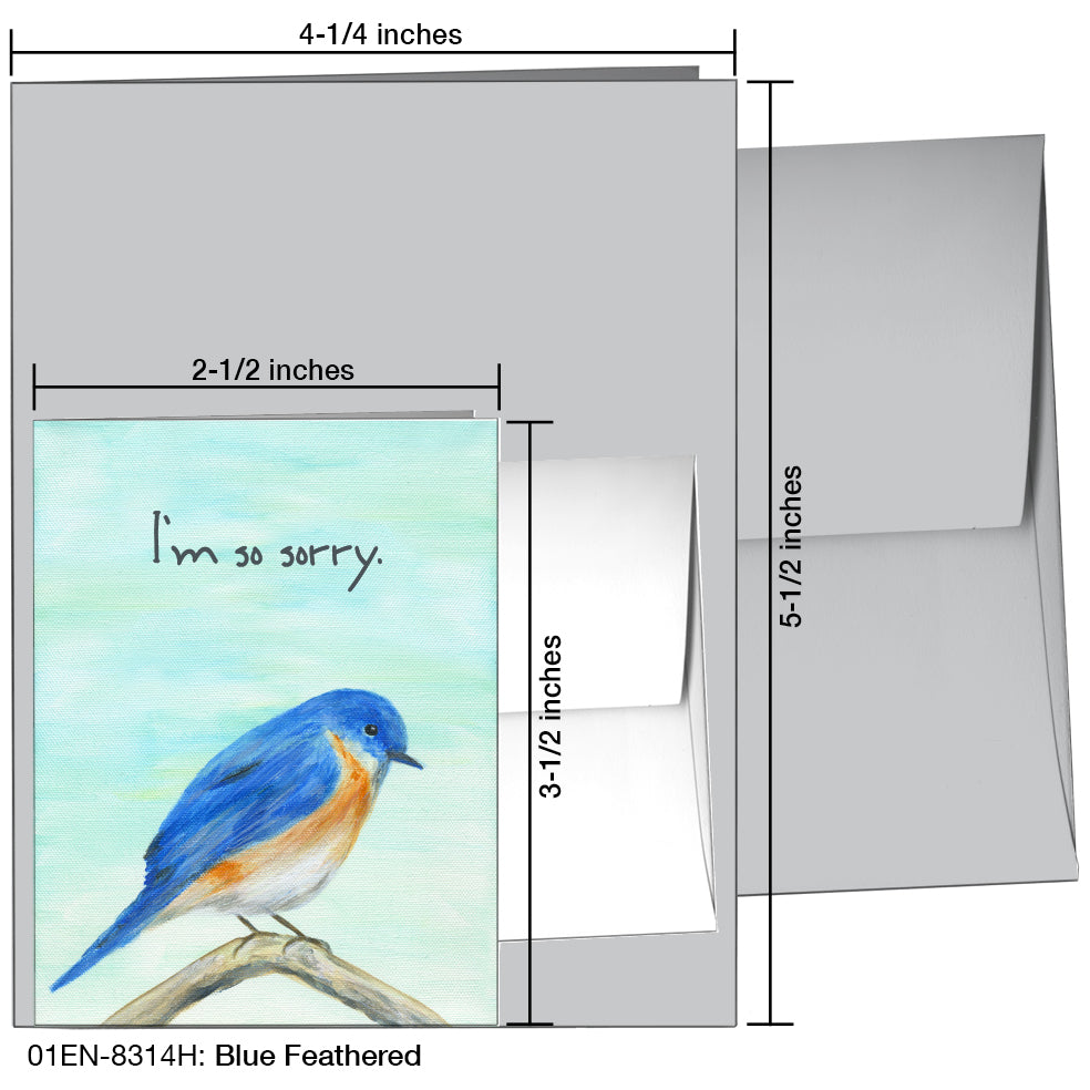 Blue Feathered, Greeting Card (8314H)