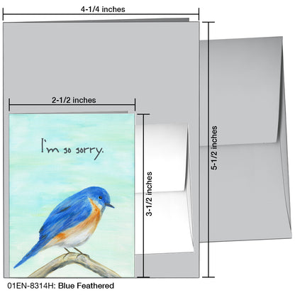 Blue Feathered, Greeting Card (8314H)