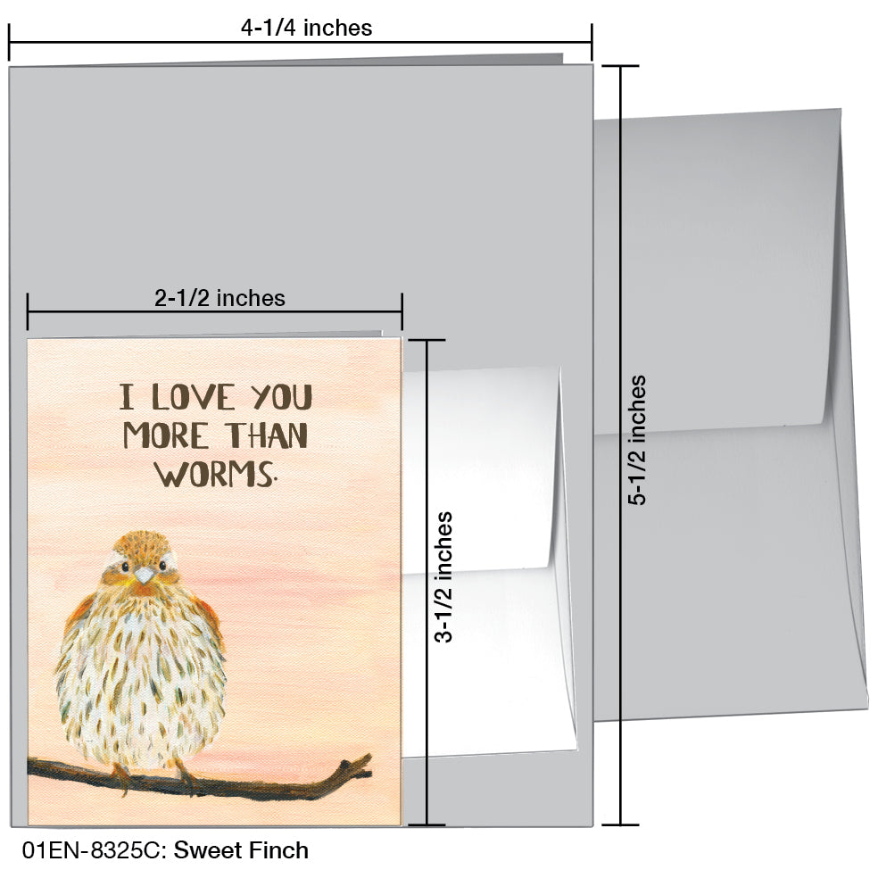 Sweet Finch, Greeting Card (8325C)