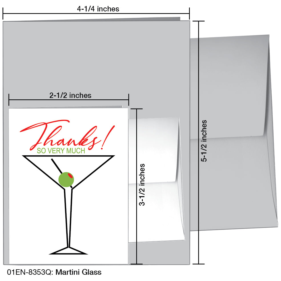 Martini Glass, Greeting Card (8353Q)