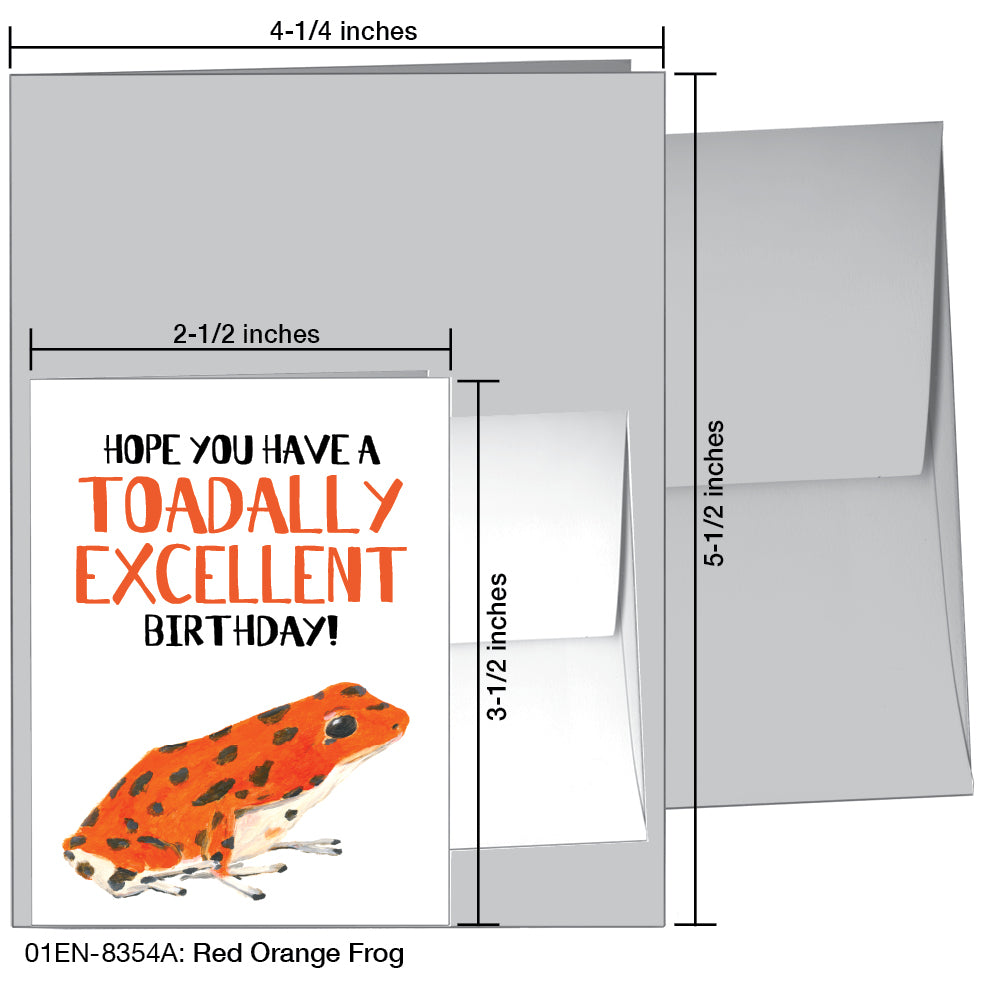 Red Orange Frog, Greeting Card (8354A)