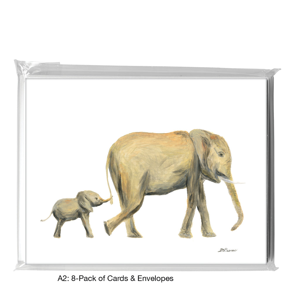 Mother & Baby Elephant, Greeting Card (8359)