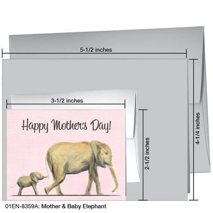 Mother & Baby Elephant, Greeting Card (8359A)