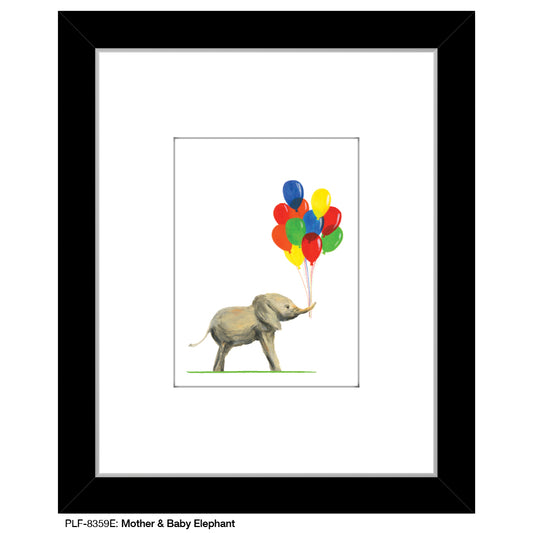 Mother & Baby Elephant, Print (#8359E)