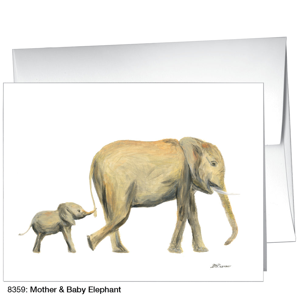 Mother & Baby Elephant, Greeting Card (8359)