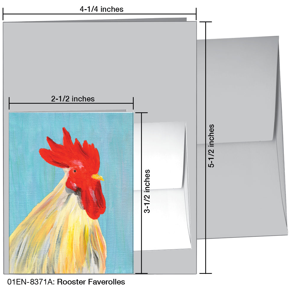 Rooster Faverolles, Greeting Card (8371A)