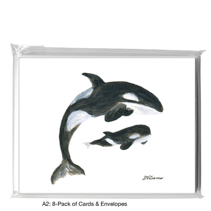 Orca Mother & Baby, Greeting Card (8385)