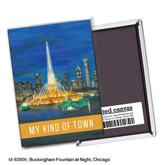 Buckingham Fountain At Night, Chicago, Magnet (8390K)