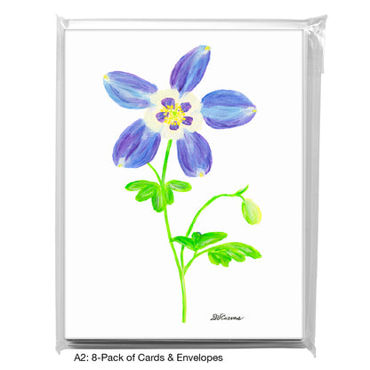 Colorado Blue Flower, Greeting Card (8403)