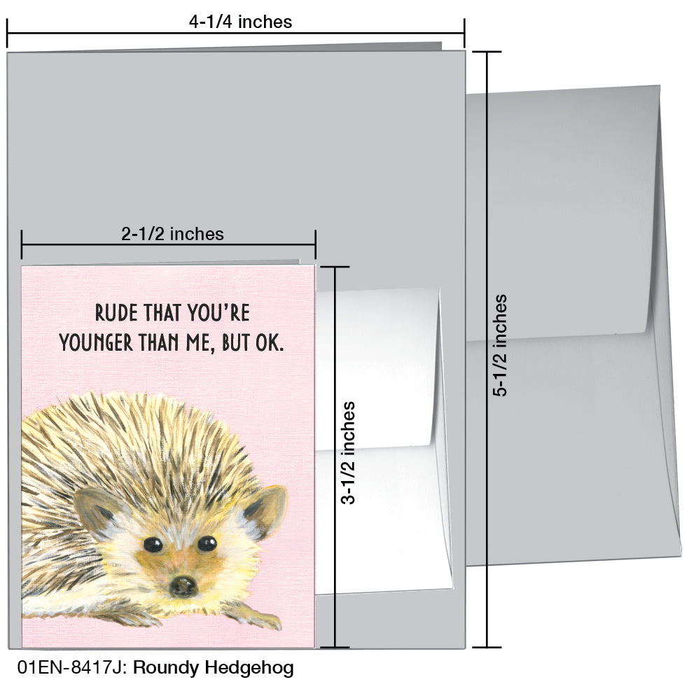 Roundy Hedgehog, Greeting Card (8417J)