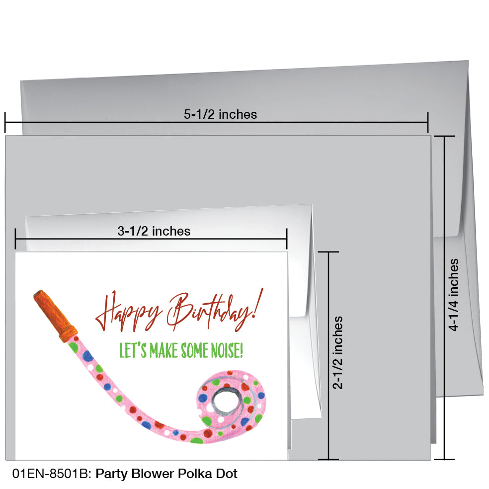 Party Blower Polka Dot, Greeting Card (8501B)