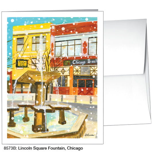 Lincoln Square Fountain, Chicago, Greeting Card (8573B)