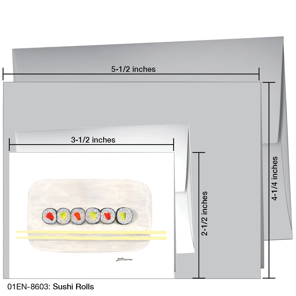 Sushi Rolls, Greeting Card (8603)