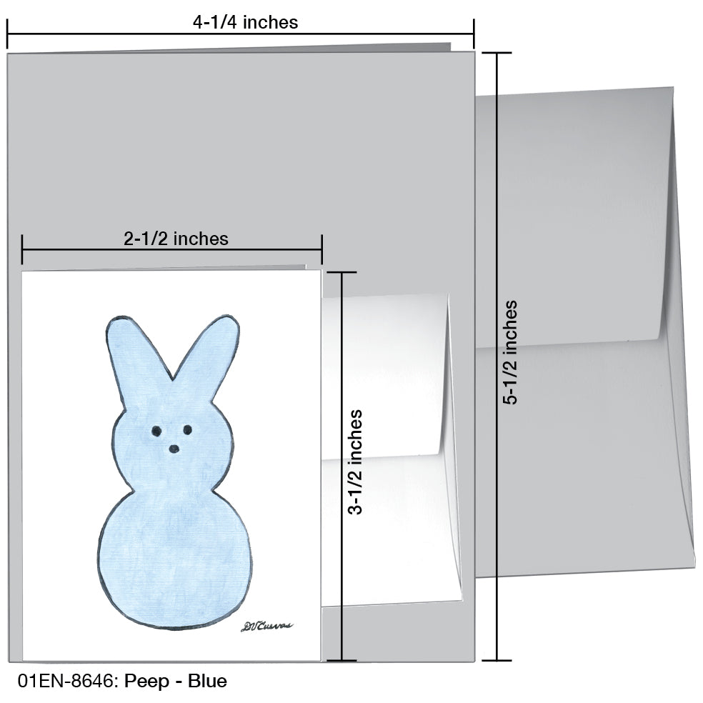 Peep - Blue, Greeting Card (8646)