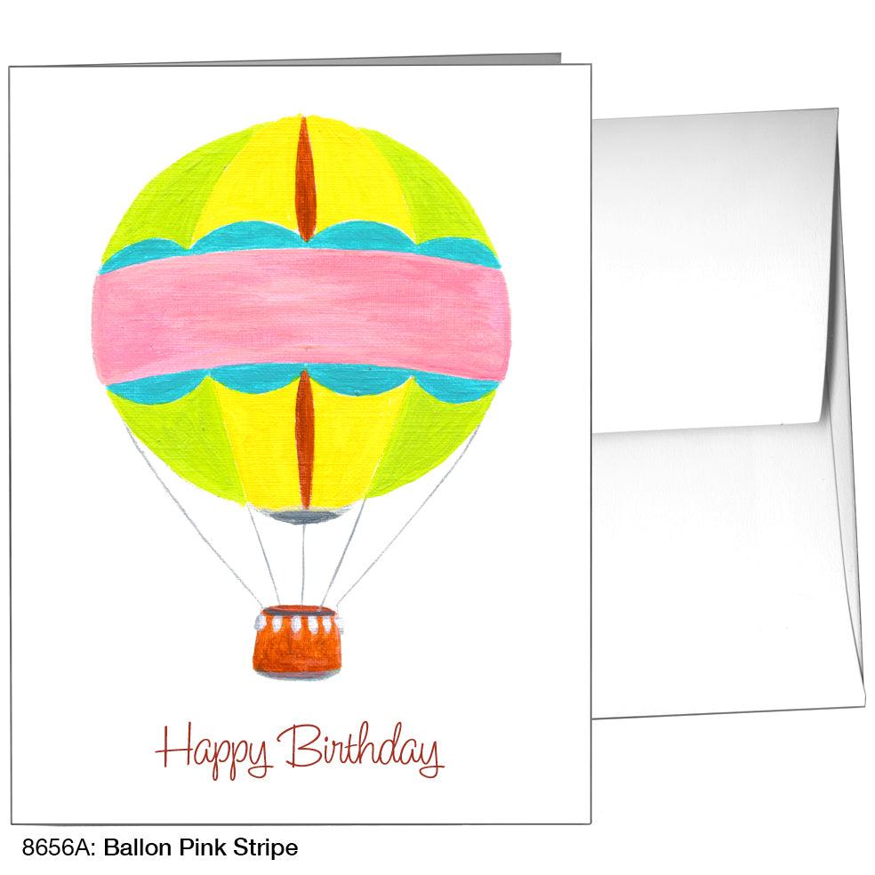 Balloon Pink Stripe, Greeting Card (8656A)