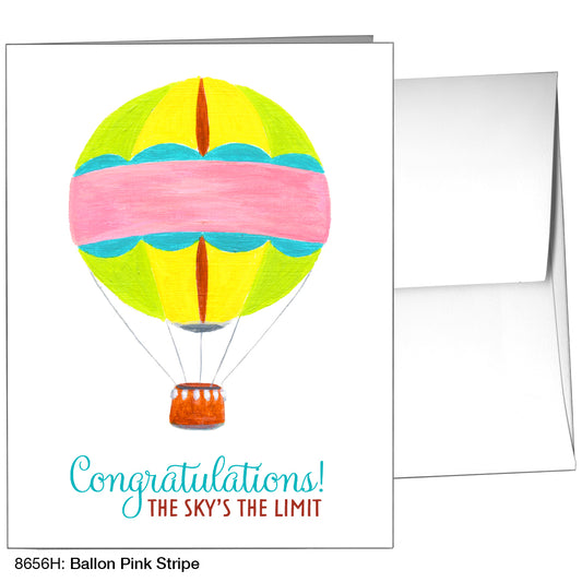 Balloon Pink Stripe, Greeting Card (8656H)