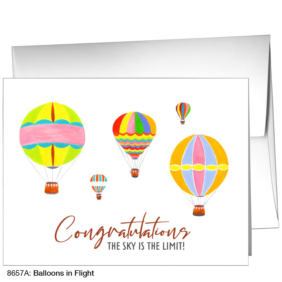 Balloons In Flight, Greeting Card (8657A)