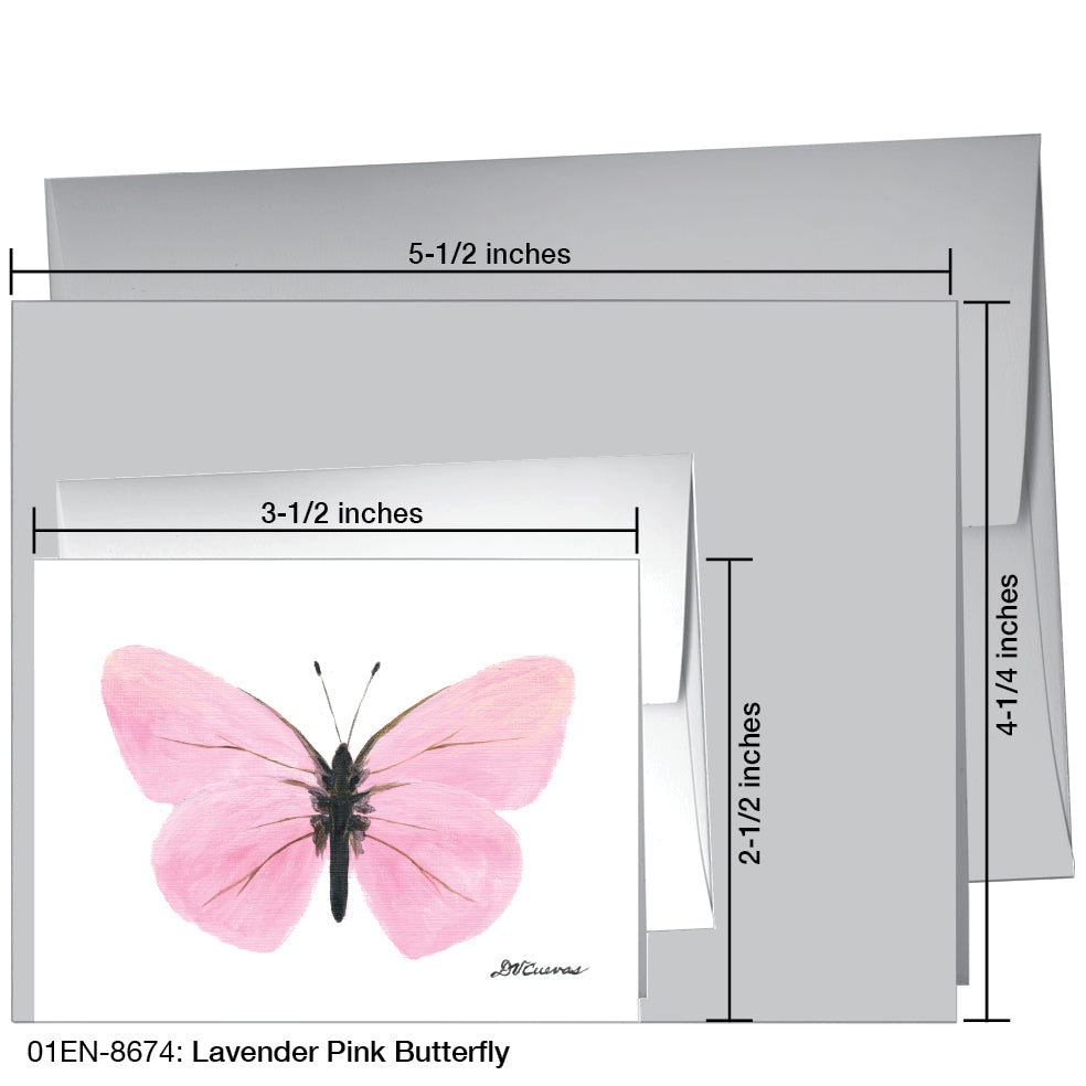 Lavender Pink Butterfly, Greeting Card (8674)