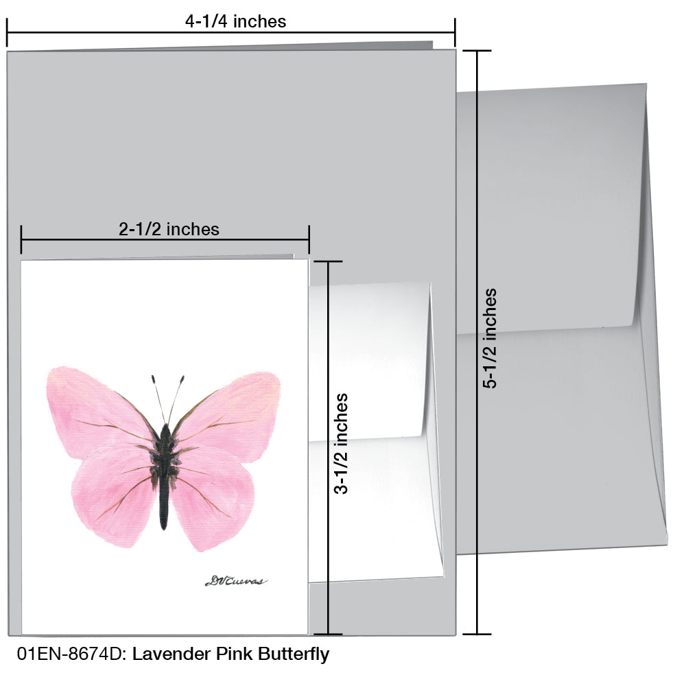 Lavender Pink Butterfly, Greeting Card (8674D)