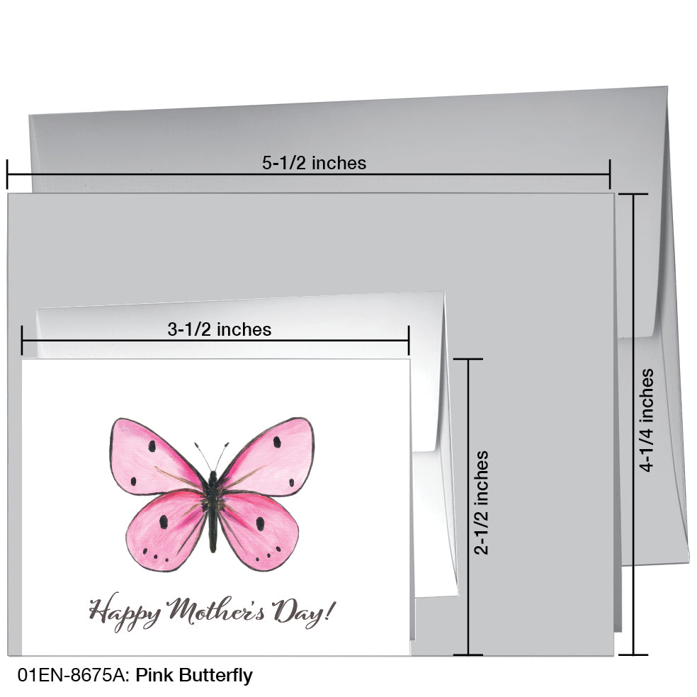 Pink Butterfly, Greeting Card (8675A)