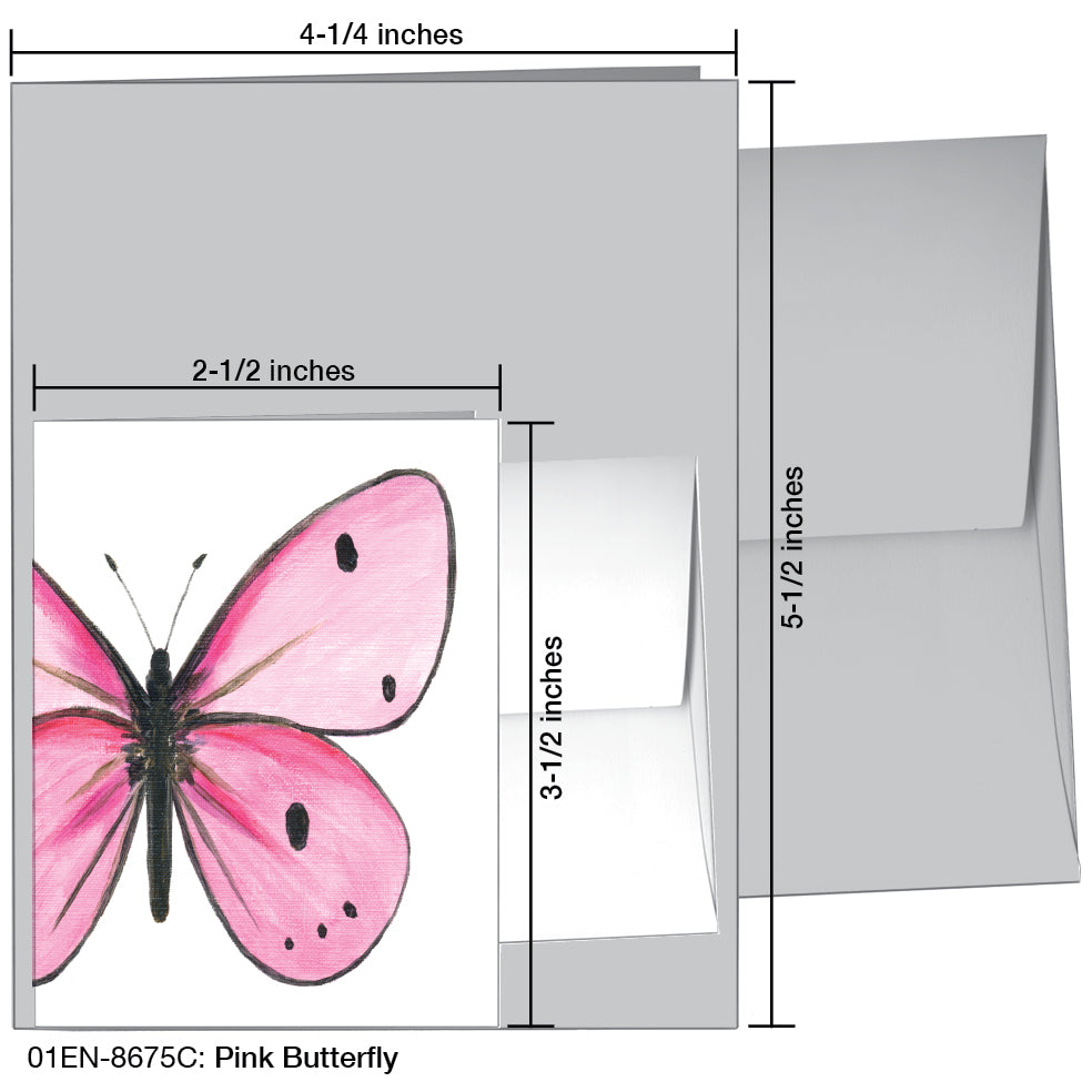 Pink Butterfly, Greeting Card (8675C)