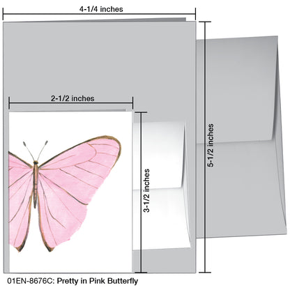 Pretty in Pink Butterfly, Greeting Card (8676C)