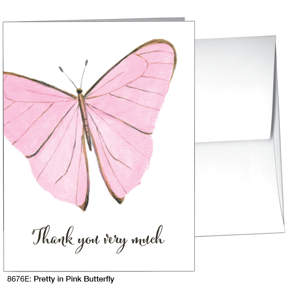 Pretty in Pink Butterfly, Greeting Card (8676E)