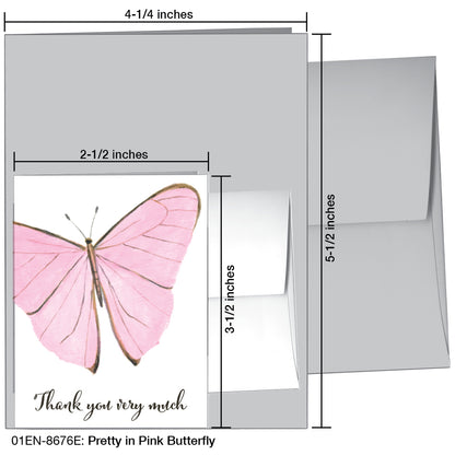 Pretty in Pink Butterfly, Greeting Card (8676E)