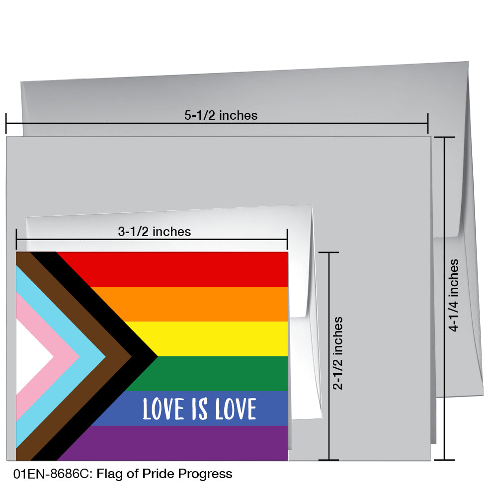 Flag of Pride Progress, Greeting Card (8686C)