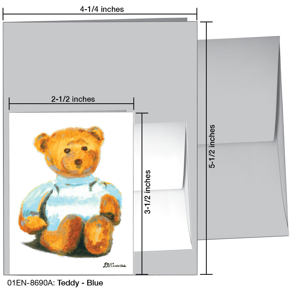 Teddy - Blue, Greeting Card (8690A)