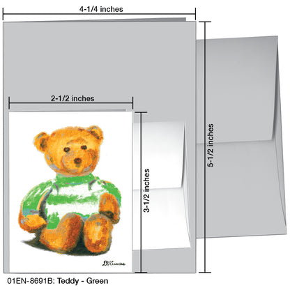 Teddy - Green, Greeting Card (8691B)