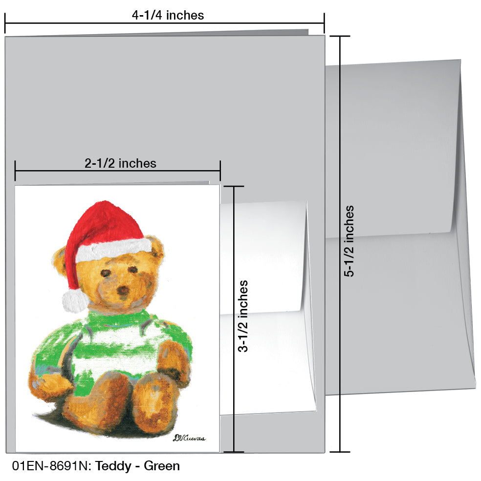 Teddy - Green, Greeting Card (8691N)