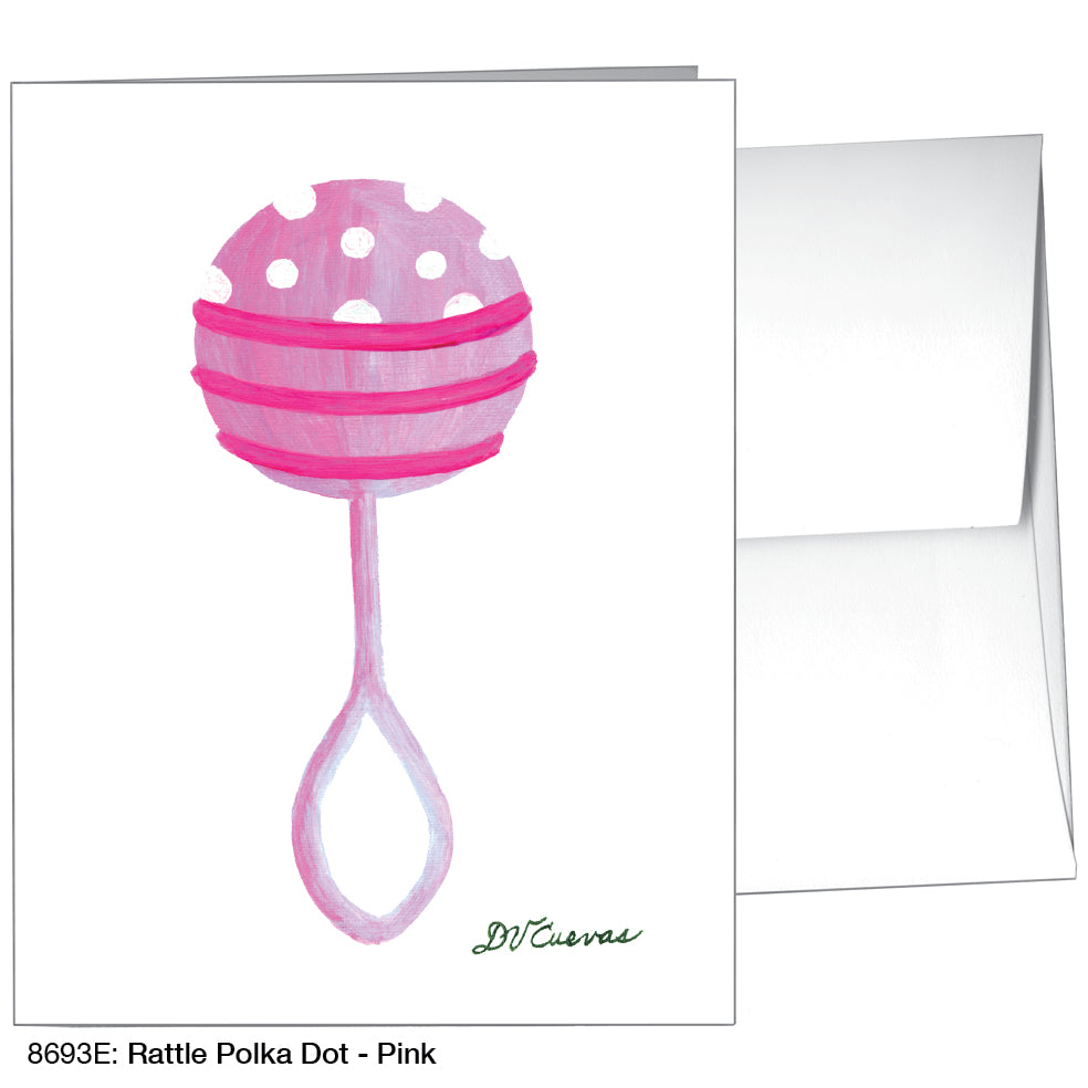 Rattle Polka Dot - Pink, Greeting Card (8693E)