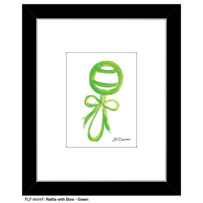 Rattle with Bow - Green, Print (#8694F)