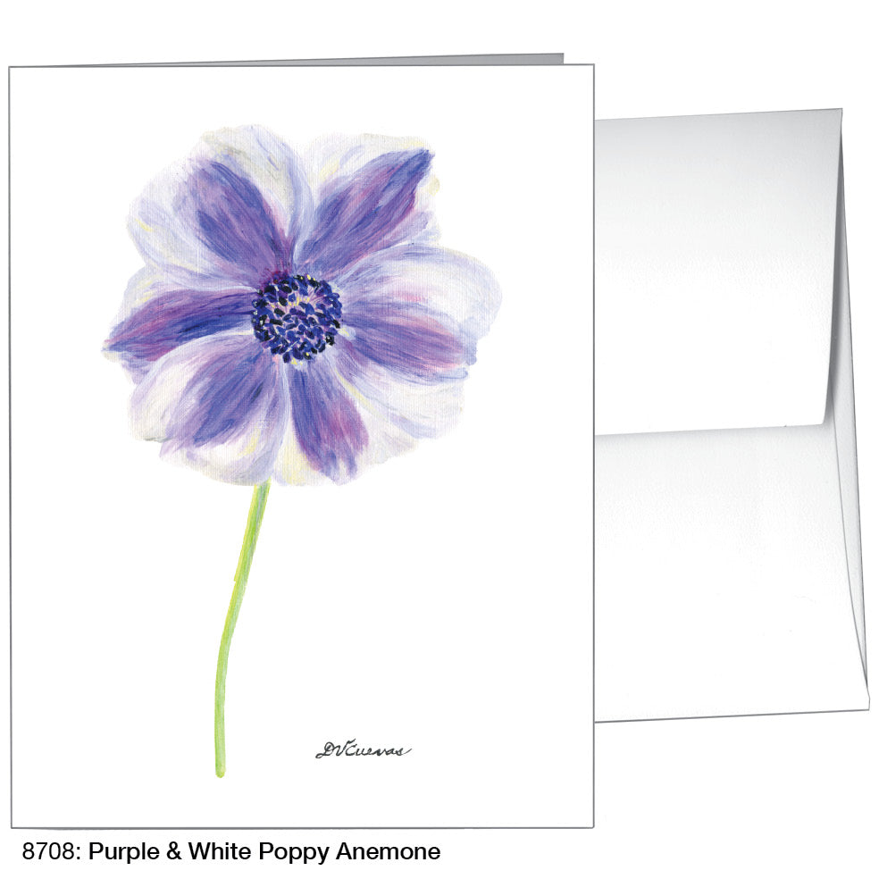 Purple & White Poppy Anemone, Greeting Card (8708)