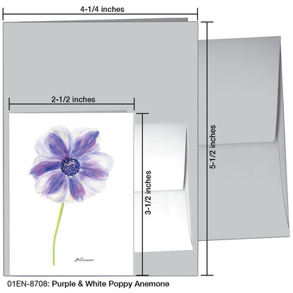 Purple & White Poppy Anemone, Greeting Card (8708)