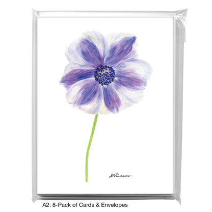 Purple & White Poppy Anemone, Greeting Card (8708)