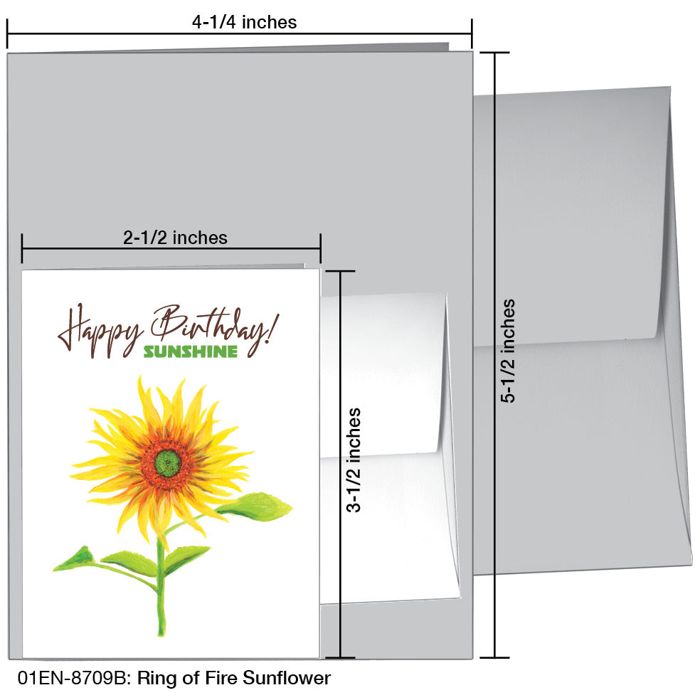 Ring of Fire Sunflower, Greeting Card (8709B)